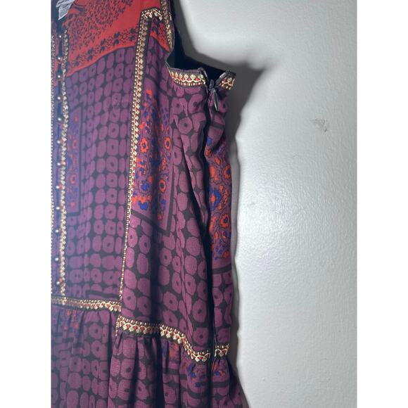 Jessica London Maxi Lagenlook Bohemian‎ Boho Dress 18 Plus Print Purple Ombr Red - Picture 6 of 9
